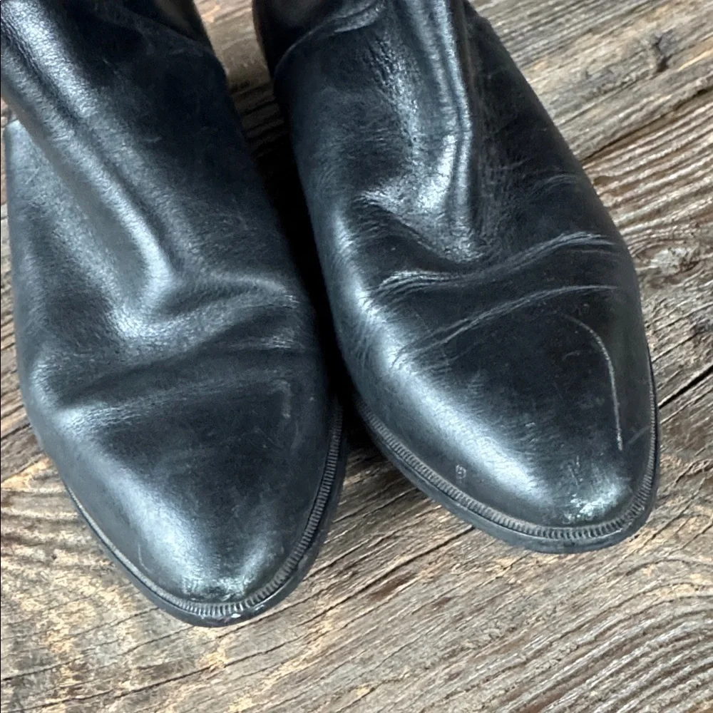 J Peterman black high low heeled riding boot vintage size 6.5 - Picture 4 of 15